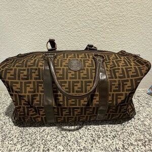Fendi Zucca Brown Duffel Bag